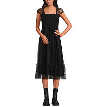 Women's Lands' End Flocked Chiffon Midi Dress