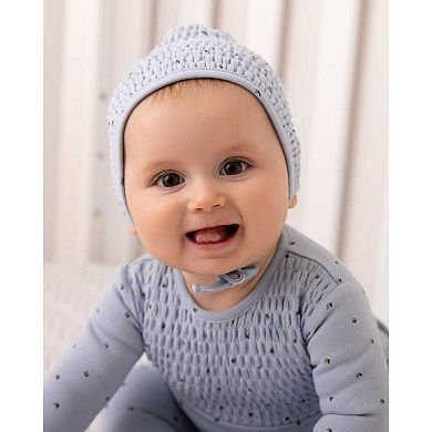 2 Piece Baby Boys "Blueberries" 100% Cotton Smocked Footie Set