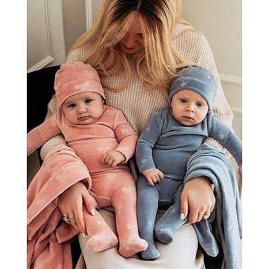 3 Piece Baby Boys "Velvet Star" Cotton Rich Velour Footie Set
