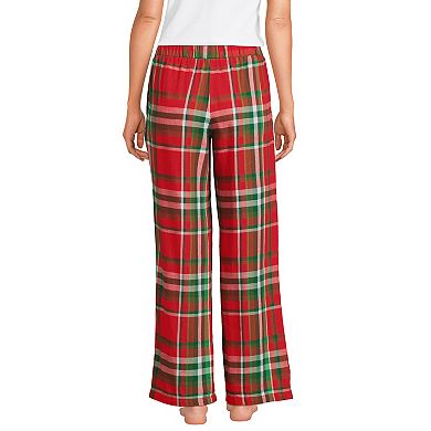 Petite Lands' End Flannel Wide Leg Pajama Pants