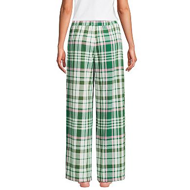 Lands' End Women's Flannel Wide Leg Pajama Pants