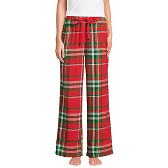 Plus Size Lands' End Flannel Wide Leg Pajama Pants