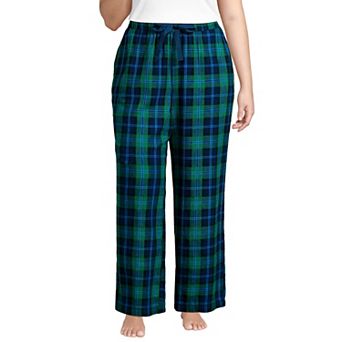 Plus Size Lands' End Flannel Wide Leg Pajama Pants