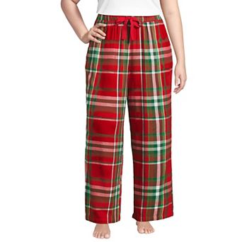 Plus Size Lands' End Flannel Wide Leg Pajama Pants