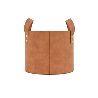 Neatly Round Leather Basket