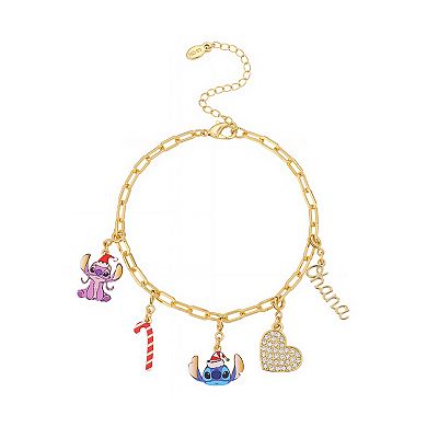 Disney's Lilo & Stitch 14k Gold Flash Plated Ohana Necklace & Bracelet Charm Set Advent Calendar