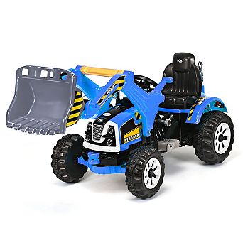 Costway 12V Battery Powered Kids Ride On Excavator Truck w/ Front Loader Digger