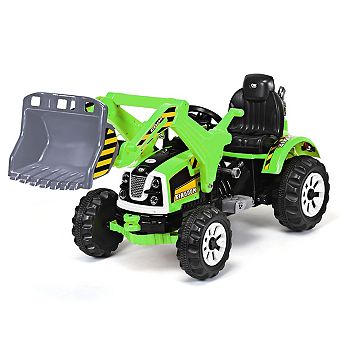 Costway 12V Battery Powered Kids Ride On Excavator Truck w/ Front Loader Digger