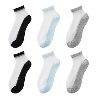 Chic Women's Summer Thin Ankle Socks Soft for Casual 6 pk