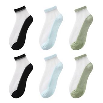 Chic Women's Summer Thin Ankle Socks Soft for Casual 6 pk