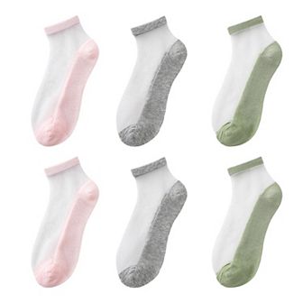 Chic Women's Summer Thin Ankle Socks Soft for Casual 6 pk