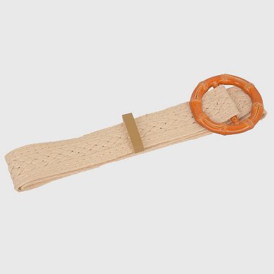 Bohemian - Style Woven Belt with Round Plastic Buckle