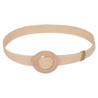 Bohemian - Style Woven Belt with Round Plastic Buckle