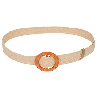 Bohemian - Style Woven Belt with Round Plastic Buckle