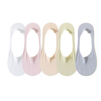 5 Pairs Women Low Cut No Show Socks Breathable Stretch Knit Liner Design Anti-Slip Heel Grip