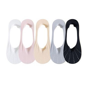 5 Pairs Women Low Cut No Show Socks Breathable Stretch Knit Liner Design Anti-Slip Heel Grip
