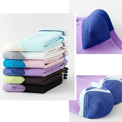 5 Pairs Women's Mid-Crew Sport Socks Cushioned Arch Support Breathable Athletic Fit