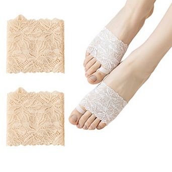 5 Pairs Women's Floral Lace No Show Socks Low Cut Stretch Liner for Flats and Loafers