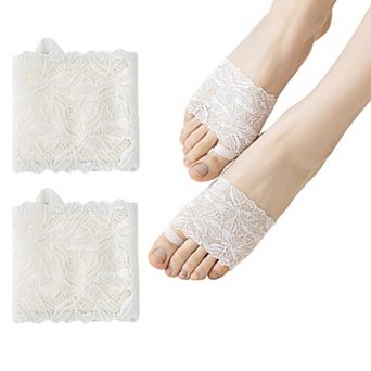 5 Pairs Women's Floral Lace No Show Socks Low Cut Stretch Liner for Flats and Loafers