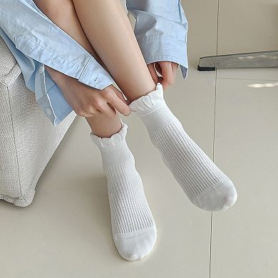 Adorable Women's Ruffle - Cuff Ankle Socks 6Pk