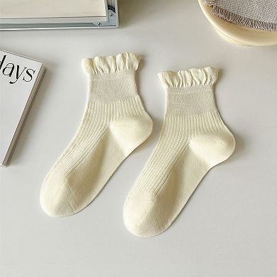 Adorable Women's Ruffle - Cuff Ankle Socks 6Pk
