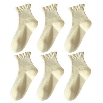 Adorable Women's Ruffle - Cuff Ankle Socks 6 pk