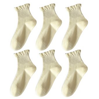 Adorable Women's Ruffle - Cuff Ankle Socks 6 pk