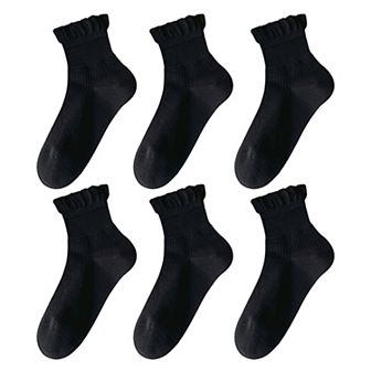 Adorable Women's Ruffle - Cuff Ankle Socks 6 pk