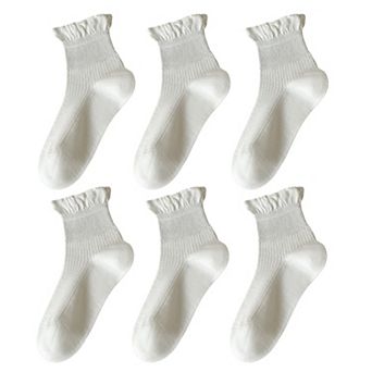 Adorable Women's Ruffle - Cuff Ankle Socks 6 pk