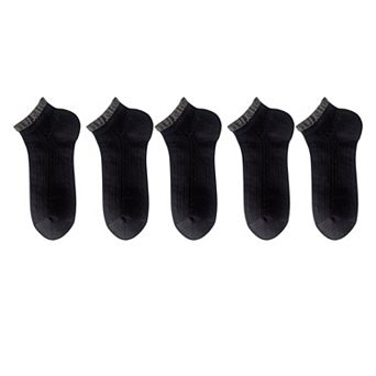 5 Pairs Women's Ruffle Cuff Lace Knit Ankle Socks Breathable Soft Stretch Fabric