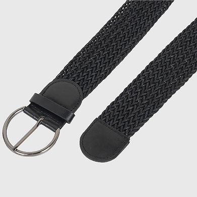 Chic Woven Womens Belt with Alloy Buckle