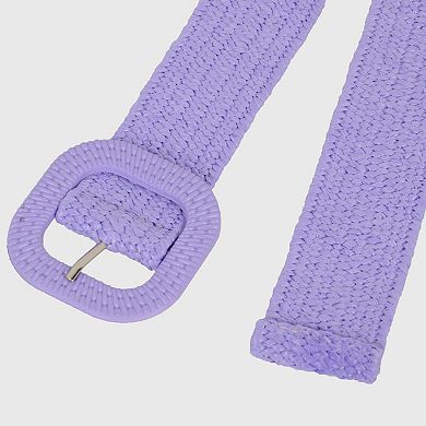 Elegant Straw Belt with Matching Woven Buckle