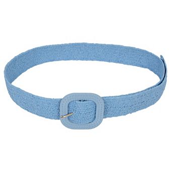 Elegant Straw Belt with Matching Woven Buckle