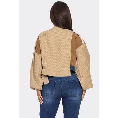 Patchwork Button Detail Sweater