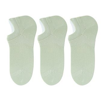 3-Pack Women's Pure Cotton Low Cut Socks with Heel Grip Anti-Slip Design