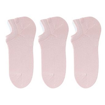 3-Pack Women's Pure Cotton Low Cut Socks with Heel Grip Anti-Slip Design