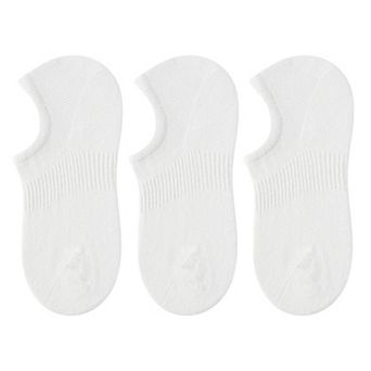 3-Pack Women's Pure Cotton Low Cut Socks with Heel Grip Anti-Slip Design