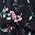 Black Floral Blue Dot