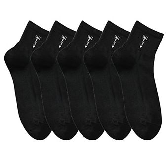 5 Pairs Women's Breathable Mesh Crew Socks with Antibacterial Design for Everyday Comfort