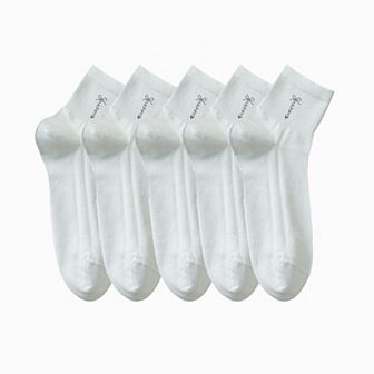 5 Pairs Women's Breathable Mesh Crew Socks with Antibacterial Design for Everyday Comfort