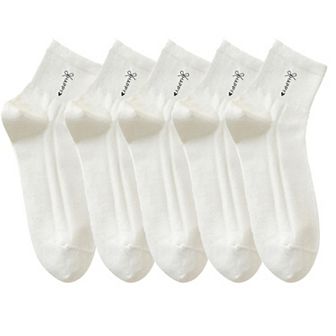 5 Pairs Women's Breathable Mesh Crew Socks with Antibacterial Design for Everyday Comfort