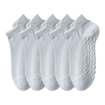 5-Pair Cotton Low-Cut Ankle Socks with Soft Breathable Knit Design and Stretch Comfort Fit