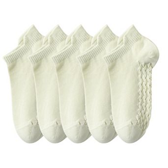 5-Pair Cotton Low-Cut Ankle Socks with Soft Breathable Knit Design and Stretch Comfort Fit