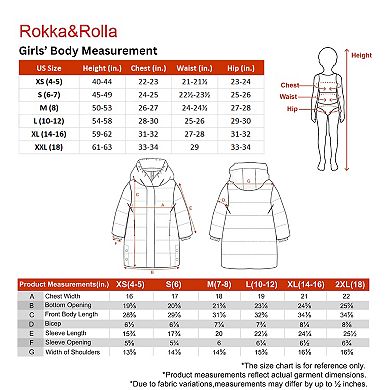 Girl Rokka&Rolla Knee-Length Puffer Jacket Coat