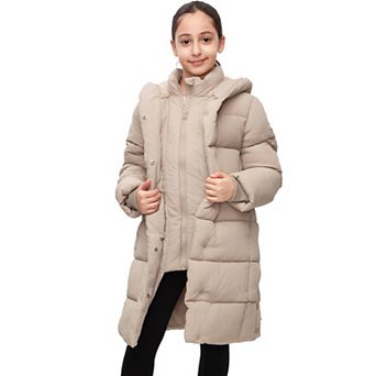 Girl Rokka&Rolla Knee-Length Puffer Jacket Coat