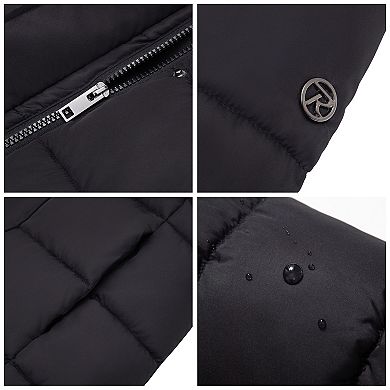 Women's Rokka&rolla Long Puffer Jacket With Fleece-lined Hood