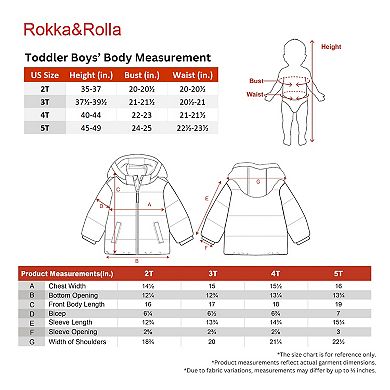 Toddler Boys' Rokka&rolla Fleece Lined Cloud Hooded Jacket