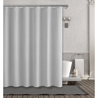 Kate Aurora Spa Collection Modern Waffle Fabric Shower Curtain