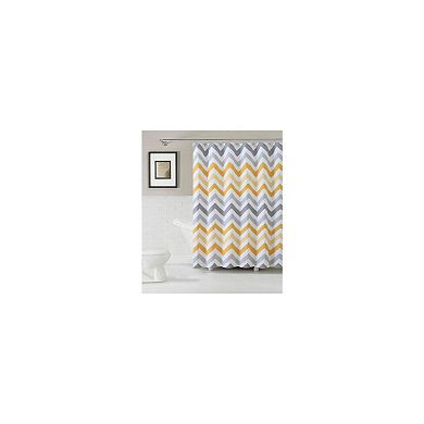 Kate Aurora 100 Percent Cotton Modern Chevron Fabric Shower Curtain