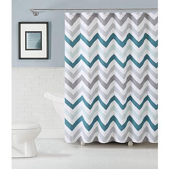 Kate Aurora 100 Percent Cotton Modern Chevron Fabric Shower Curtain